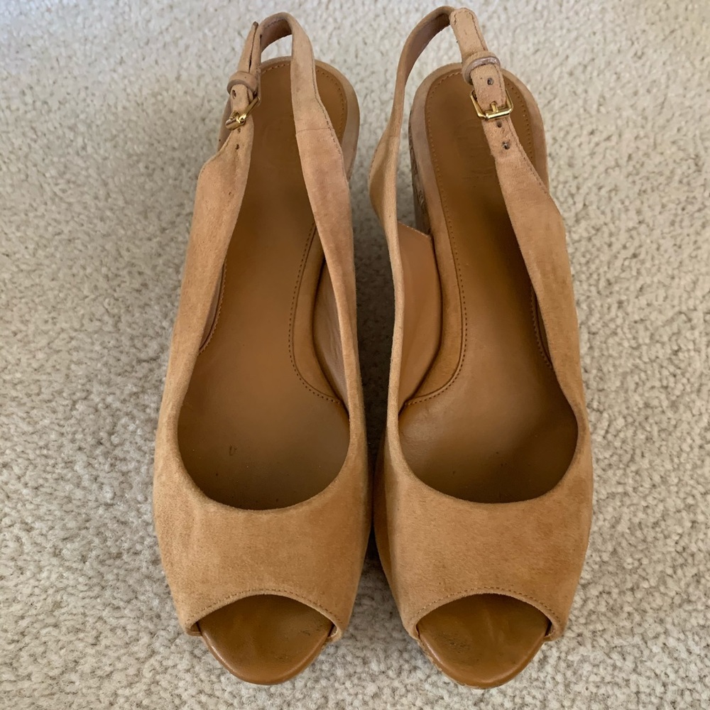 TORY BURCH - peep toe cork wedges